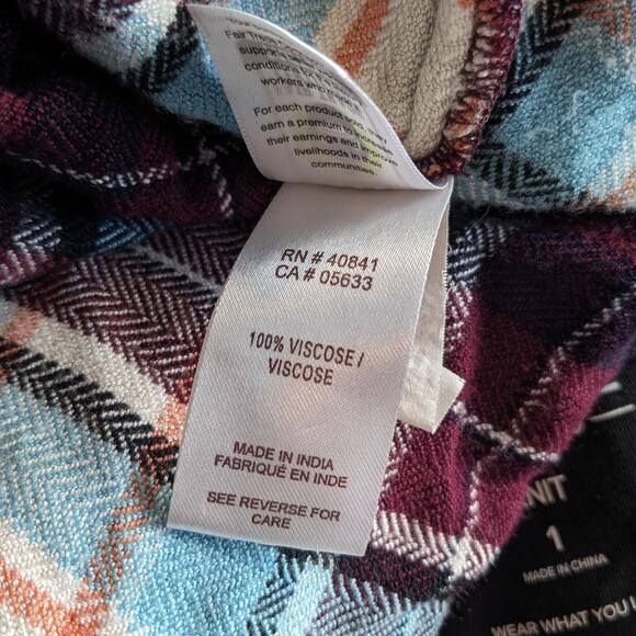 Aventura Knit Plaid Maroon Blue Knit Button Up XL - Picture 7 of 8